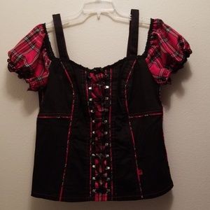 Torrid plaid corset top